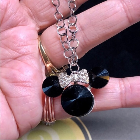 💕🐭black mouse ear charm bracelet handmade link chain style stainless steel - Picture 6 of 12